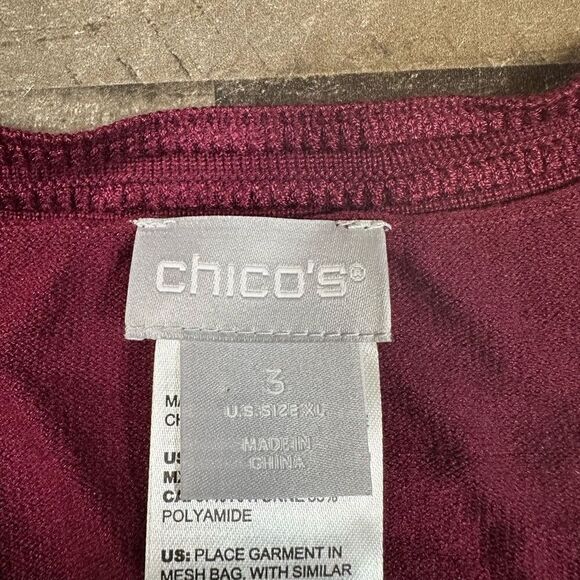 Chicos sweater womens size 3 XL assymetrical tunic deep chianti NWT - Picture 7 of 7